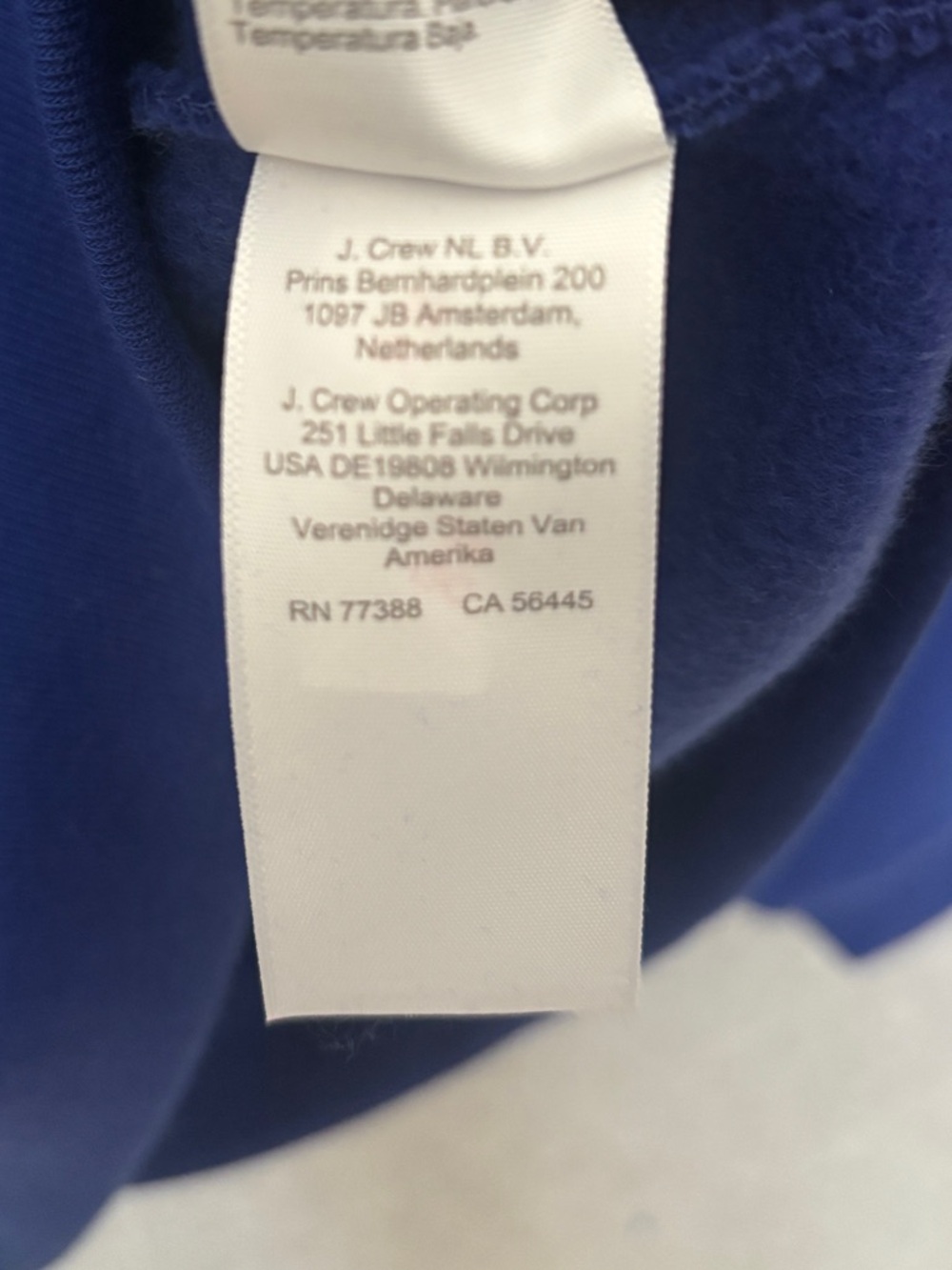 J. Crew NWT Fleece V-neck Woman sweatshirt Bright Indigo XL - Picture 8 of 12